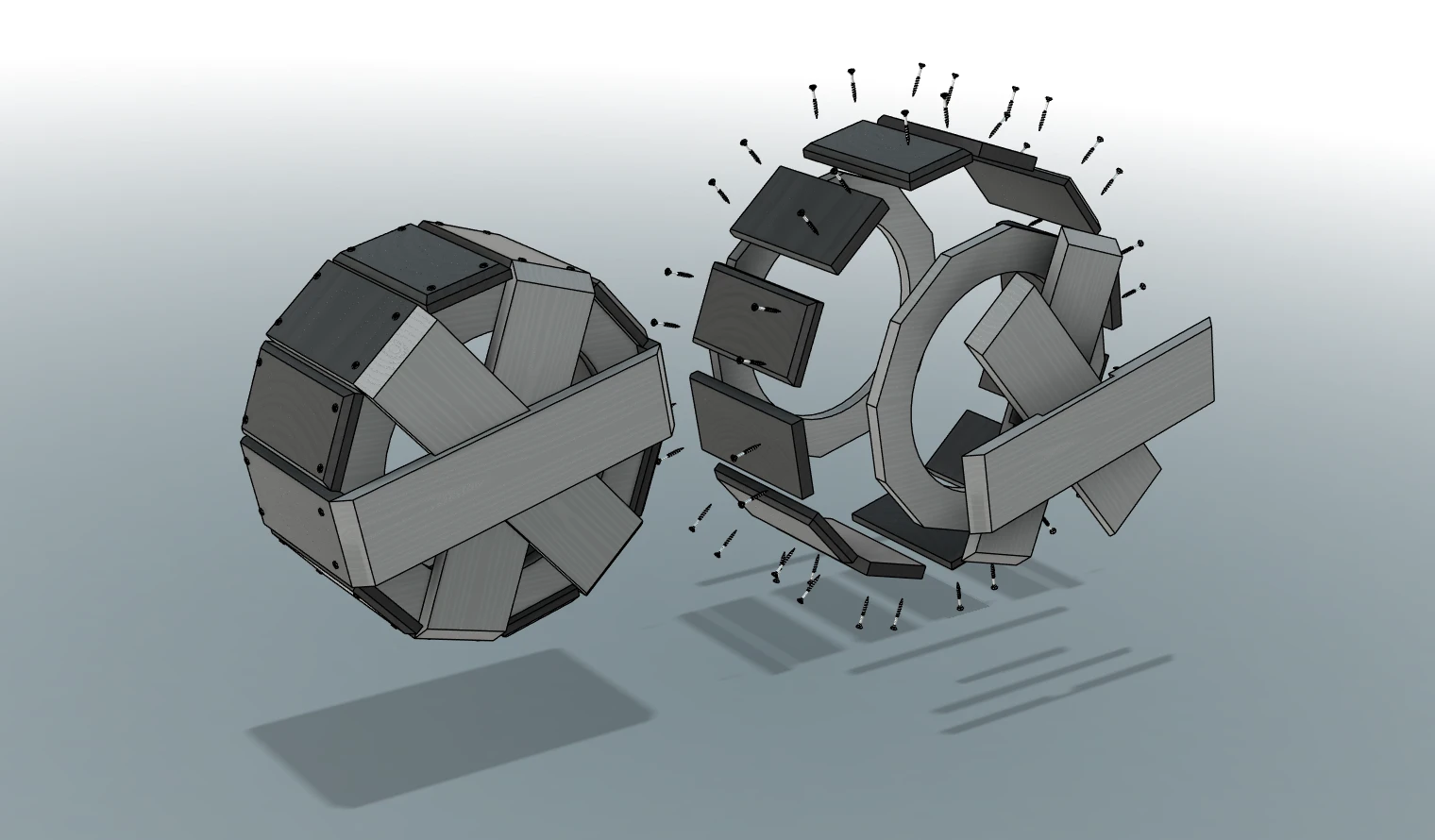 Explode scheme of wheel