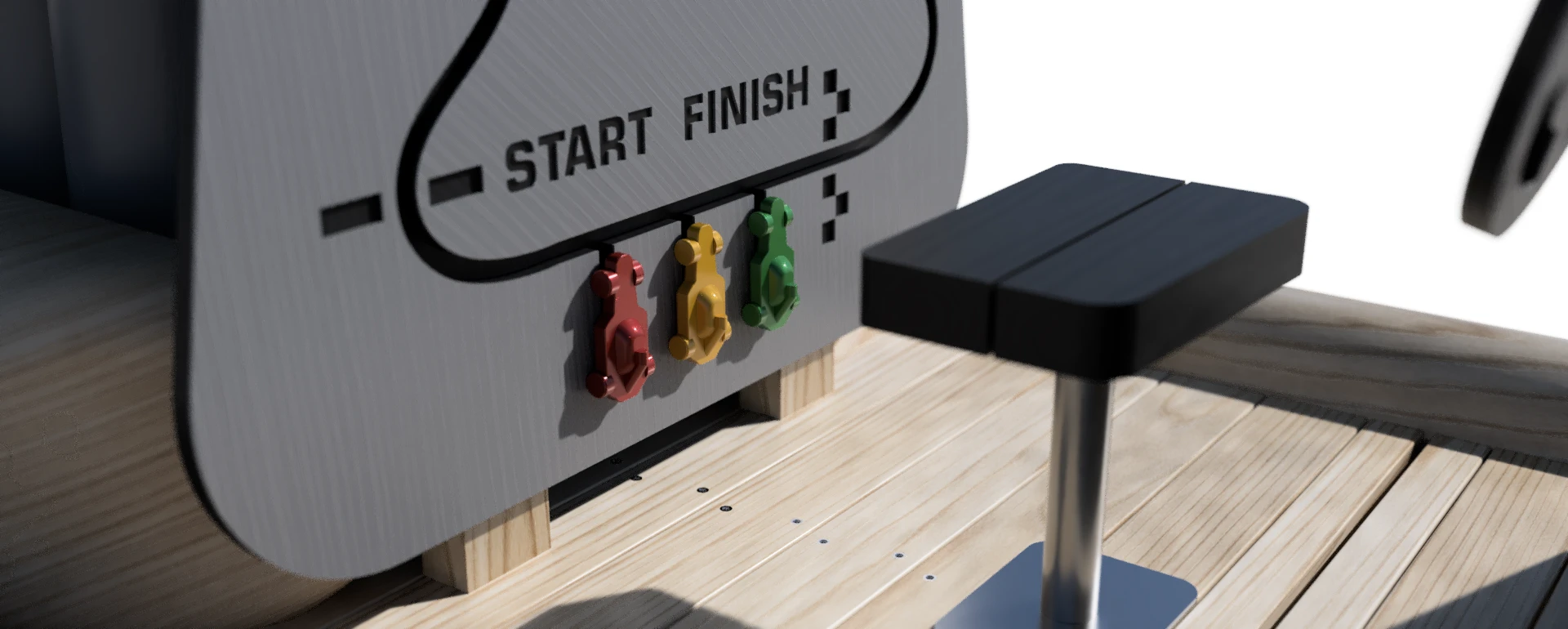 Custom-designed race track panel
